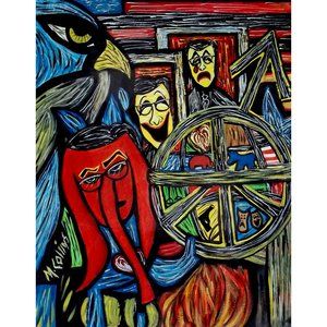 Colorful Original Abstract Canvas Painting